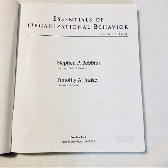 Essentials of Organizational Behavior Textbook - Picture 6 of 7